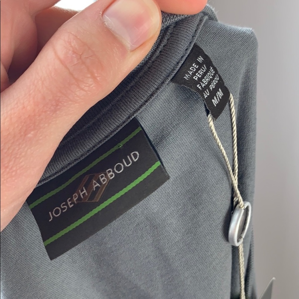 Joseph Abboud Cotton Gray T Shirt - Picture 7 of 8